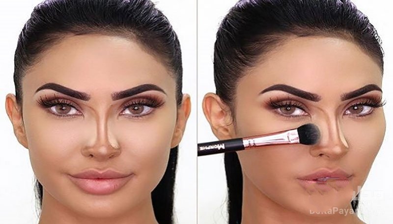 با این ترفند آرایشی بینی خود را کوچک کنید