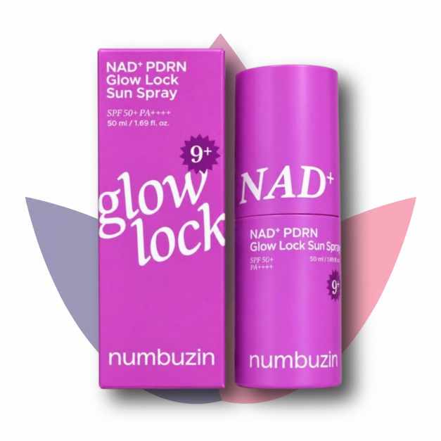 اسپری ضدآفتاب درخشان‌کننده نامبوزین شماره ۹ NAD+ PDRN با SPF50+ PA++++ اصل | Numbuzin No.9 NAD+ PDRN Glow Lock Sun Spray 50ml