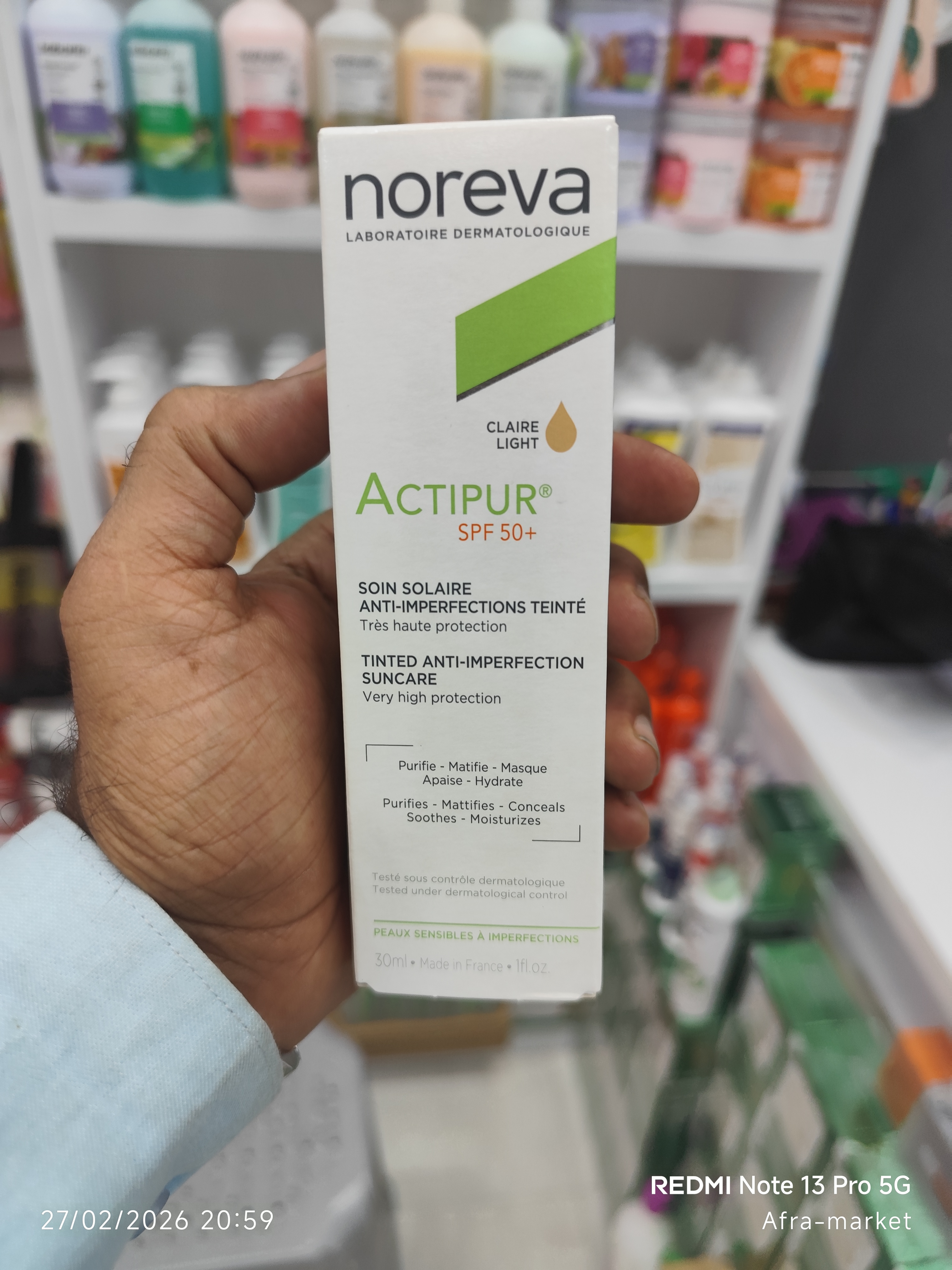 بی بی کرم ضد جوش اکتی پور نوروا رنگ لایت spf50 | اصل