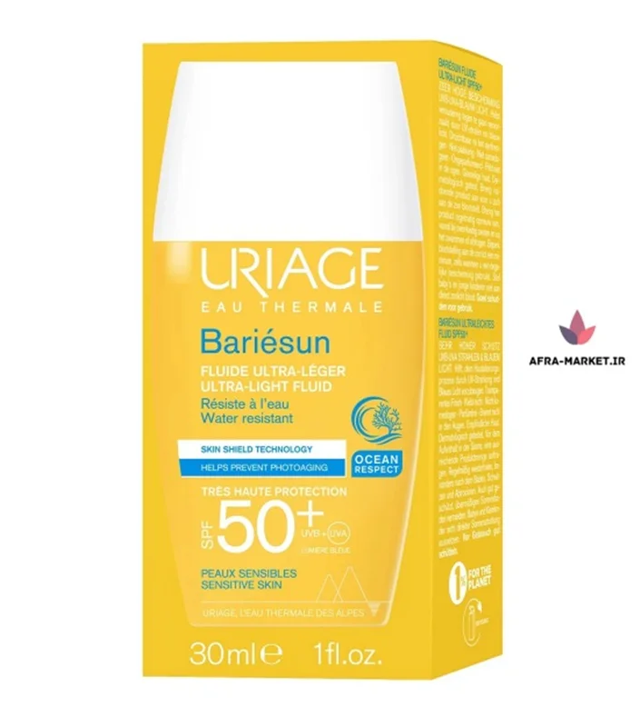ضد آفتاب فلوئیدی اوریاژ URIAGE مدل باریسان BARIESUN حاوی +SPF50 حجم 30 میل | بدون رنگ، جوانساز
