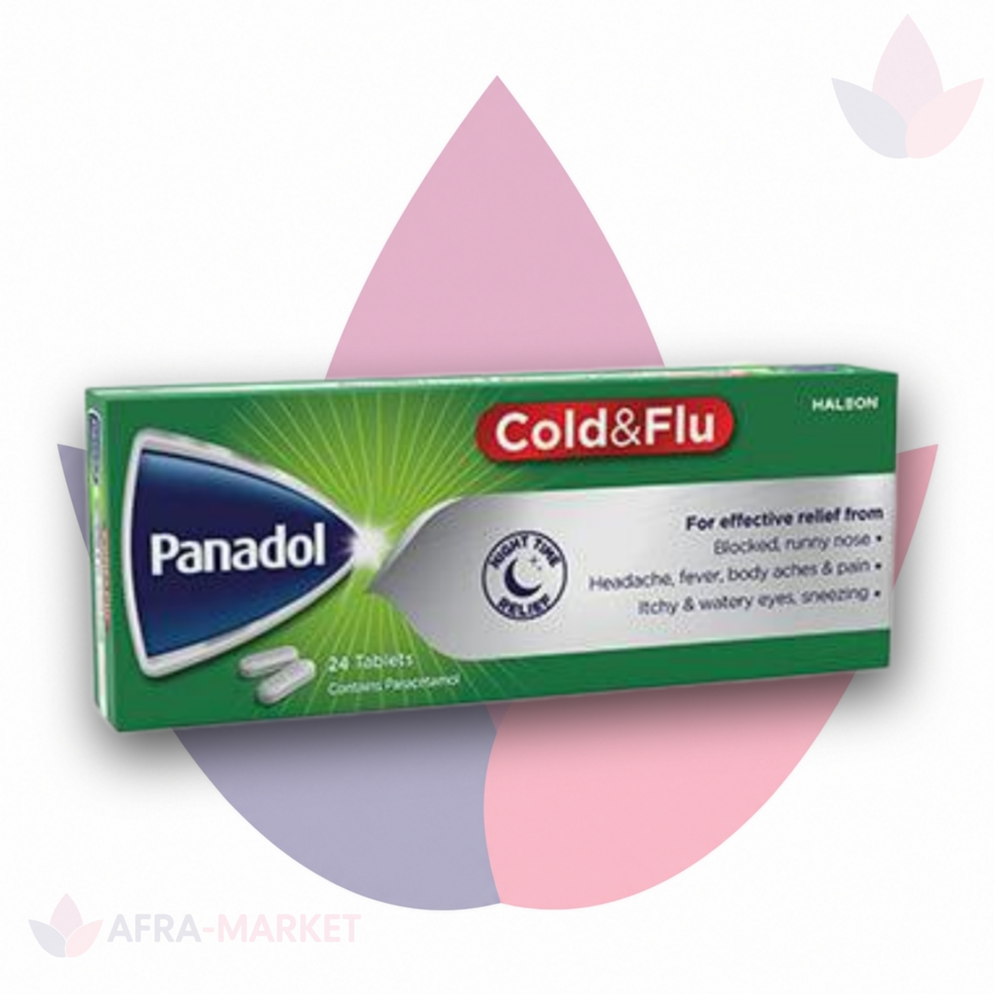 پاناڈول سرماخوردگی و آنفولانزای شبانه کلد اند فلو24 عددی اصل | Panadol Cold & Flu Night Relief