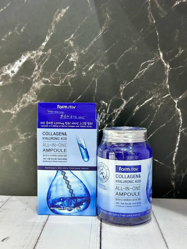 آمپول کلاژن و هیالورونیک فارم استی 250 میل |+ تشخیص فیک و اصل