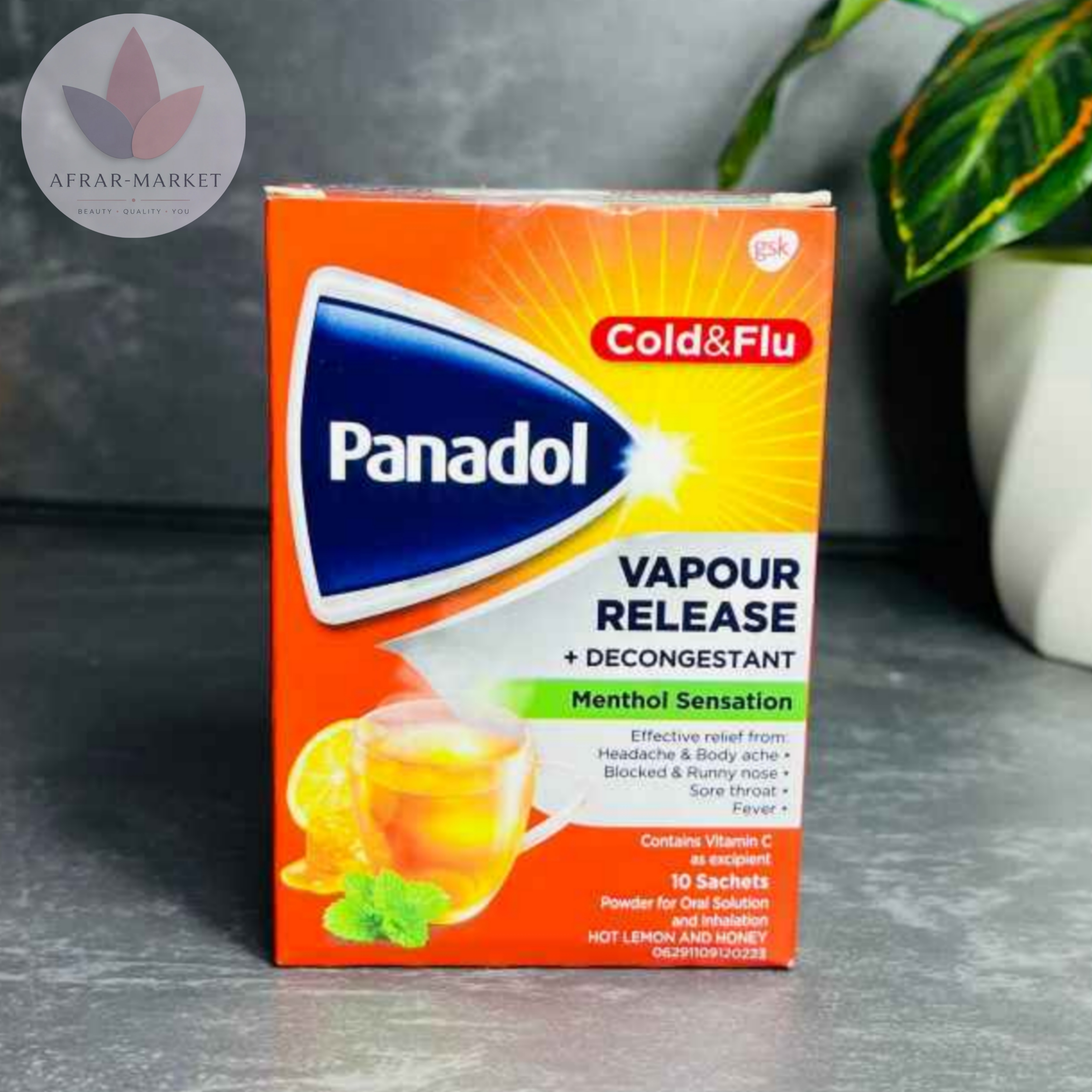 پانادول سرماخوردگی و آنفولانزا پودر نوشیدنی استنشاق بخار اصل ۱۰ ساشه | Panadol Cold & Flu Vapour Release
