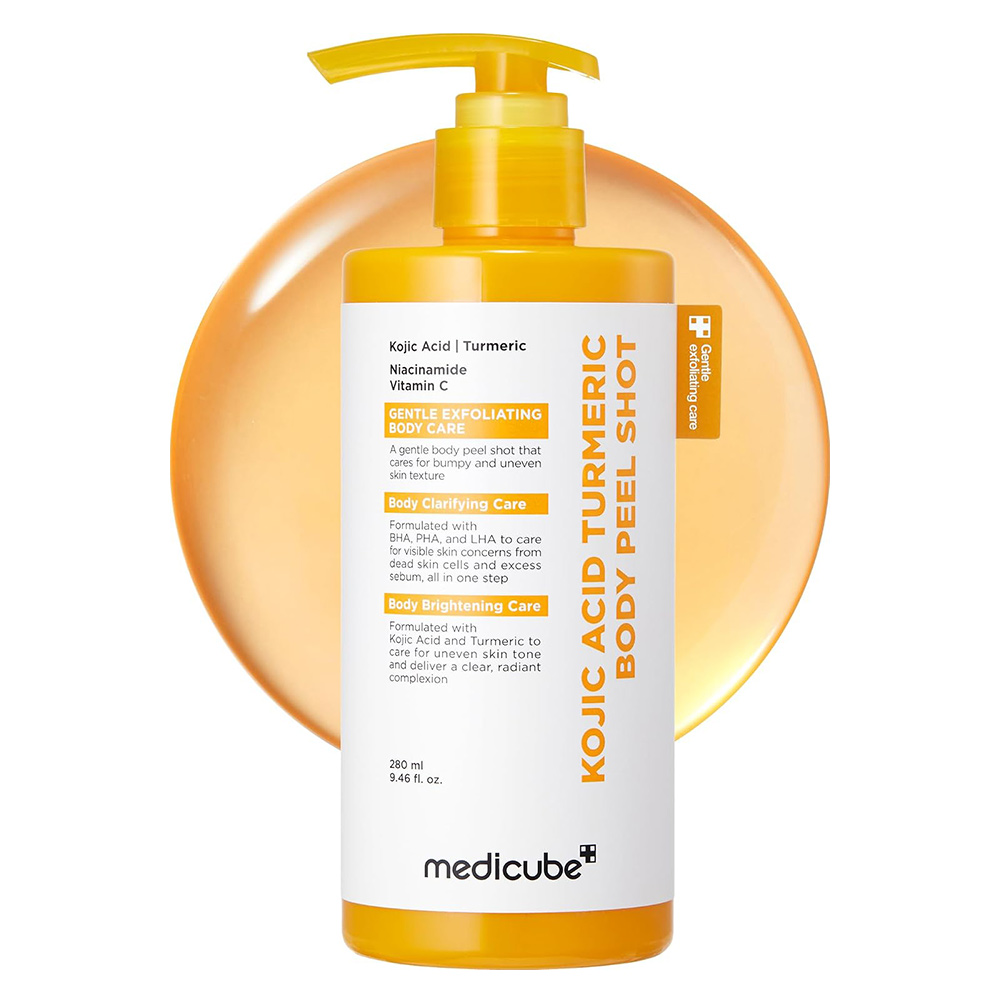 بادی پیل شات مدی کیوب کوجیک اسید و زردچوبه اصل ۲۸۰ میل | medicube Kojic Acid Turmeric Body Peel Shot